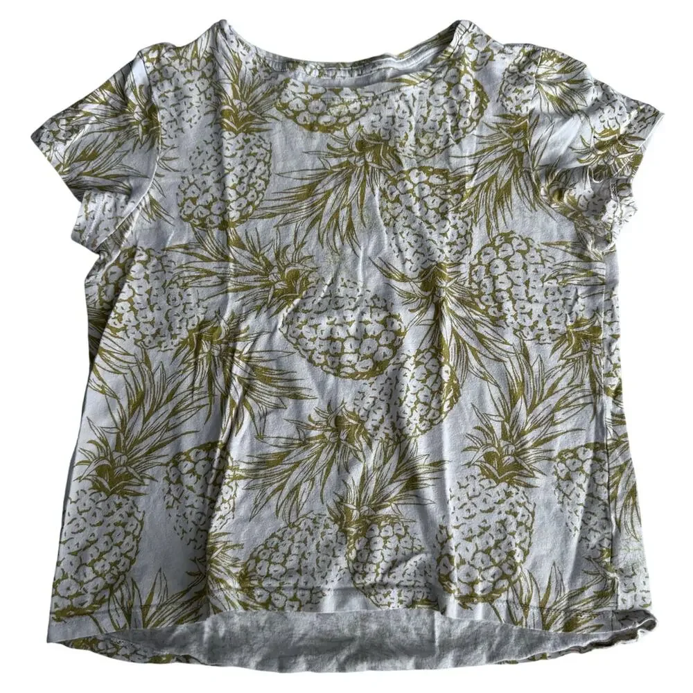 Old Navy Girls' Yellow Pineapple Print Top - Size L (10/12)